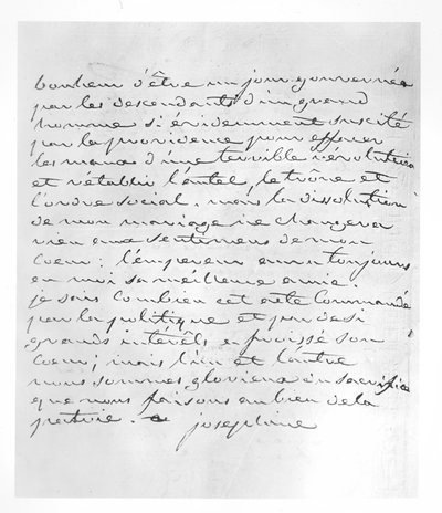 Brief von Kaiserin Josephine, in dem sie der Annullierung ihrer Ehe mit Napoleon zustimmt, 1809 von Josephine de Beauharnais